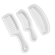 Silicone Hair Comb Molds Set 3 Translucent Wide Tooth Perfect for Styling