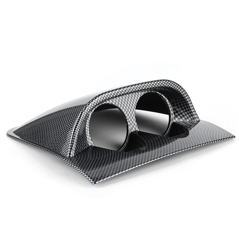 Car Gauge Pod Dual Hole Holder 52Mm Universal Mount Bracket Carbon Fiber Finish For Dashboard 9187378519998