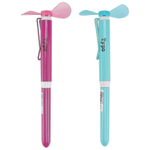 2Pcs Creative Fan Adorn Pen Multifunction Ballpoint Pen Students Supply 26s
