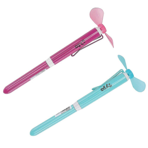 2Pcs Creative Fan Adorn Pen Multifunction Ballpoint Pen Students Supply 26s 2