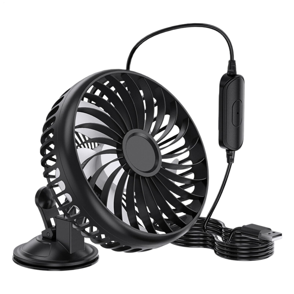 Car Portable Fan With Suction Cup, Usb Powered Rapid Cooling And 180 Adjustable Quiet Airflow 9199774138222