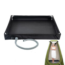 Outdoor Shower Pan Shower Tent Tray Foldable Portable Water Bucket 80x80x10 cm Fiber Tube No Elastic Rope For Bathhouse RV Beach Travel