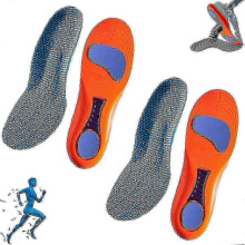 (43-44, 2pairs orange) Norelie Orthopedic Insoles for Arch Support Plantar Fasciitis Relief Comfort Work Sports Shoes 2025 New