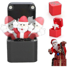 (Black Santa Finger) Christmas Middle Finger Prank Box, Santa Claus Elk Surprise Finger Pop-up Gift Box, Novelty Funny Prank Xmas Gift for Adults Kids