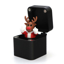 (Black Elk Finger) Christmas Middle Finger Prank Box, Santa Claus Elk Surprise Finger Pop-up Gift Box, Novelty Funny Prank Xmas Gift for Adults Kids