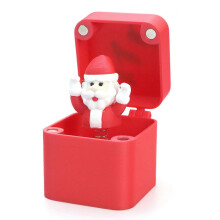 (Red Santa Wave) Christmas Middle Finger Prank Box, Santa Claus Elk Surprise Finger Pop-up Gift Box, Novelty Funny Prank Xmas Gift for Adults Kids