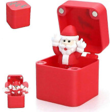 (Red Santa Finger) Christmas Middle Finger Prank Box, Santa Claus Elk Surprise Finger Pop-up Gift Box, Novelty Funny Prank Xmas Gift for Adults Kids