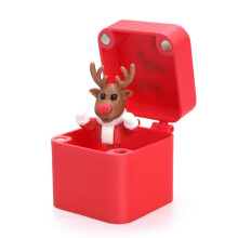 (Red Elk Wave) Christmas Middle Finger Prank Box, Santa Claus Elk Surprise Finger Pop-up Gift Box, Novelty Funny Prank Xmas Gift for Adults Kids