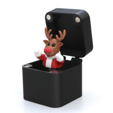 (Black Elk Wave) Christmas Middle Finger Prank Box, Santa Claus Elk Surprise Finger Pop-up Gift Box, Novelty Funny Prank Xmas Gift for Adults Kids