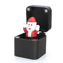 (Black Santa Wave) Christmas Middle Finger Prank Box, Santa Claus Elk Surprise Finger Pop-up Gift Box, Novelty Funny Prank Xmas Gift for Adults Kids