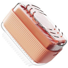 (Orange) Soap Foam Dispenser Box, Portable Soap Dish With Drain & Lid, Multi-Functional Soap Holder
