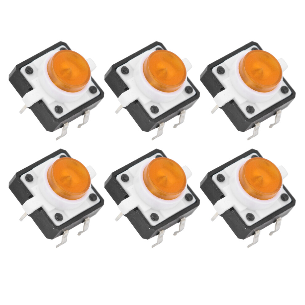20Pcs 12X12x7.3mm Yellow Led Tactile Push Button Switch Momentary 4931377031990