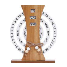 (Ferris Wheel Model) Wooden Perpetual Calendar Craft Art Desk Calendar for Home Office Moon Gift