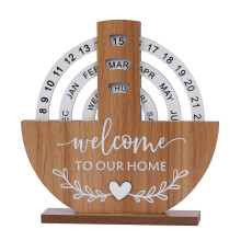(Shovel Model) Wooden Perpetual Calendar Craft Art Desk Calendar for Home Office Moon Gift
