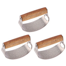 (3pcs) Stainless Steel Garlic Presser, Upgraded Garlic Press Rocker, Garlic Mincer Crusher, Ergonomic Wooden Handle for Home Kitchen