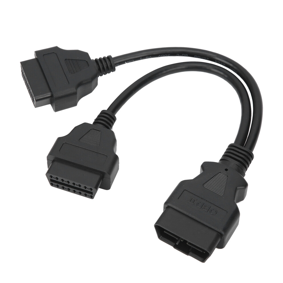 Obd2 Cable Splitter For Car Diagnostic Tools, Obd2 16Pin Extension Cable Male To Dual Female Cord Adapter, Right Angle Obd-Ii Extension Cable For 9358999861654