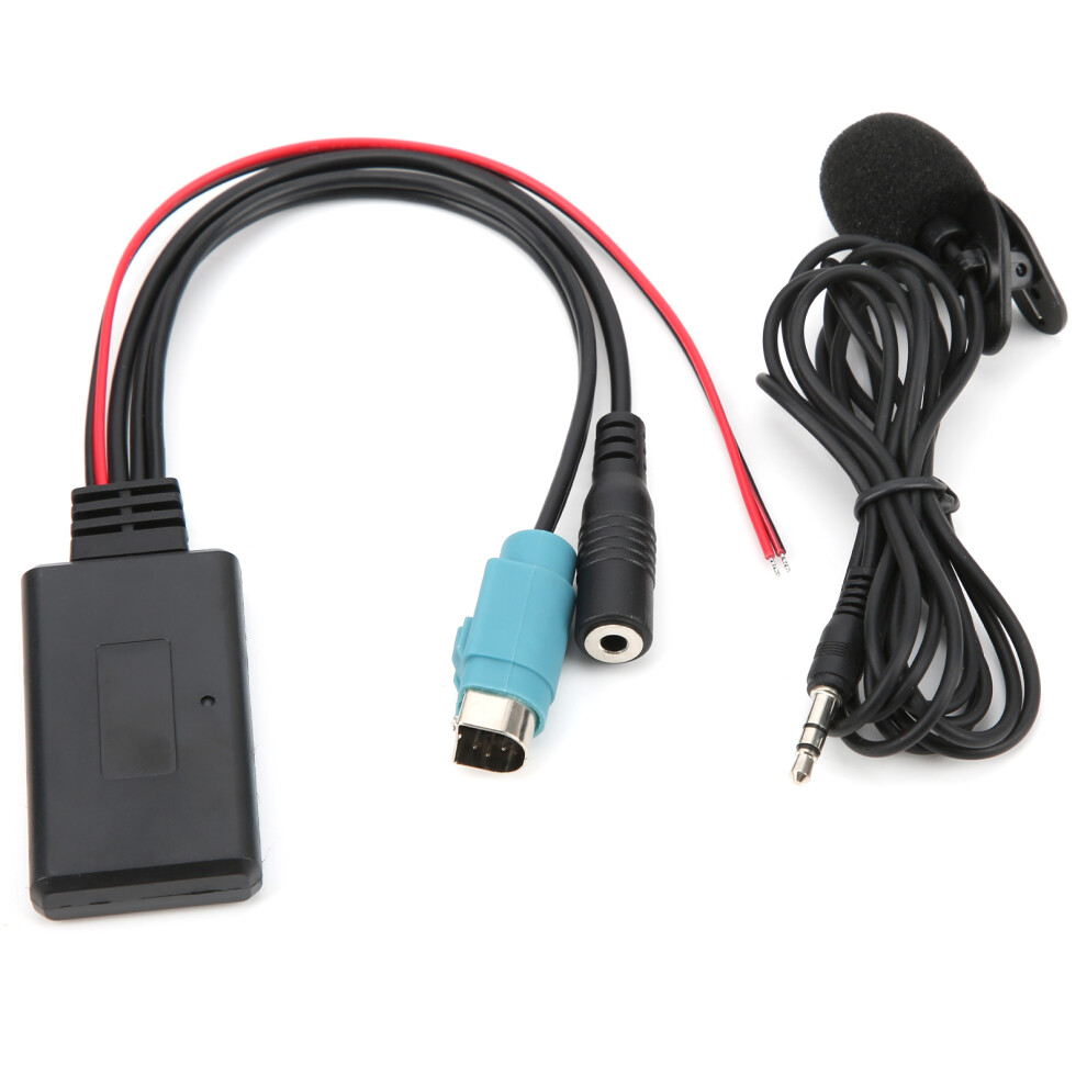 Car Stereo Adapter For Alpine Systems, Bluetooth 5.0 Aux In Cable With Microphone For Handsfree Calling, Audio Playback Support For Mp3 Wma Wav Flac 9358999861517