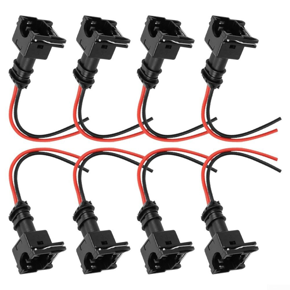 8Pcs Fuel Injector Connectors For Bosch Ev1, 2 Wire Female Harness, Easy Splice Installation 9199774138796