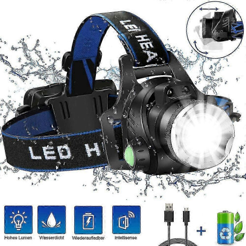 Flashlight, Usb Rechargeable Led Head Lamp,waterproof Headlight 25-26 1
