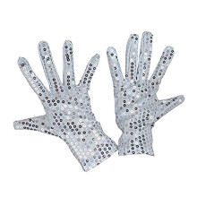 Adult's Glove Sequined Nightclub Dance Gloves Unisex Silver For Evening Party Costume