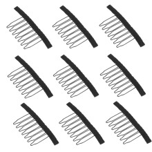 Teeth Metal Snap Hair Clips 20Piece Set For Wigs And Extensions, Invisible Thread Clips For Seam Concealment, Black