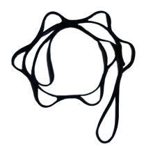 Verstelbare antenne Pilates verlengriem 1,1-Zwart 1,1 m 9 ringen