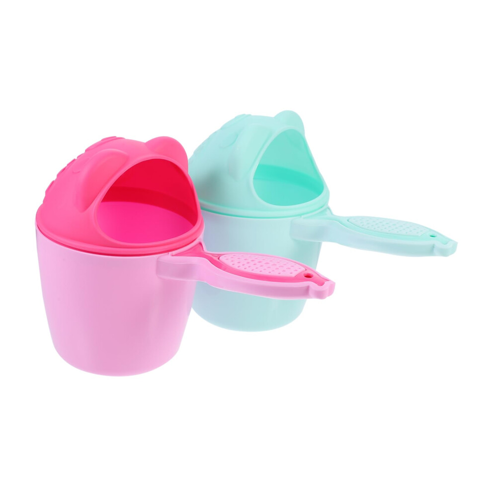 Kids Bath Rinser and Baby Shampoo Rinse Cup, Eye Protection, Smooth Handle, Cartoon Design, 2pcs