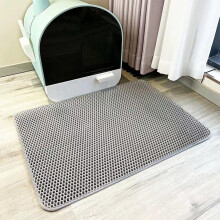Cat Litter Trap Mat Large Gray 23.6 X 35.4 Inches Honeycomb Double Layer Litter Mat Waterproof Washable Scatter Control