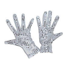 (Silver) Internet Celebrity Gloves Fashion Stage Performance Sequins Short Glove Black Silver Red Yellow Blue Shinning Mittens  Red