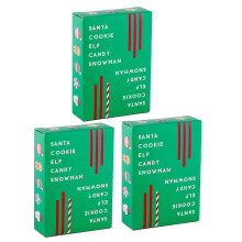 (3pcs, Green) Santa Cookie Elf Candy Snowman Christmas Card Game, Taco Cat Goat Cheese Pizza Holiday Card Game for Kids, Teens, Adults, and Families