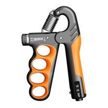 (1 - Mechanical Count, Orange) Adjustable Hand Grip Strengthener Portable Hand Gripper Forearm & Wrist Training for Men Women