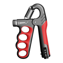 (1 - Mechanical Count, Red) Adjustable Hand Grip Strengthener Portable Hand Gripper Forearm & Wrist Training for Men Women