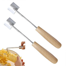 (2pcs) Stainless Steel Corn Peeler Long Handle Cob Stripper, Quick & Easy Kernel Remover for Kitchen BBQ Picnics