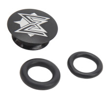 Aluminiumlegierung Fahrradkurbelabdeckung mit Gummiring, Schwarz