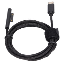 Charging Only Durable Cable with Nylon Braiding for Surface Pro 7 6 5 Book Laptop USB-C PD 15V Support 65W Charger PD Emulator Trigger Inside