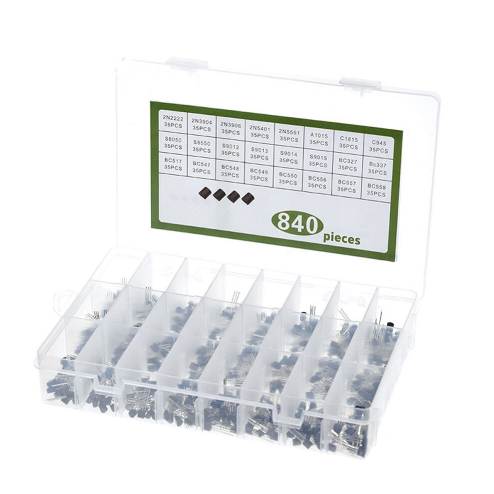 840Pcs/Set 24Values To92 Transistor Assortment Kit Npn Pack 9187378521526