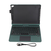 Touchpad Keyboard Case for iPad Pro Air Multi Touch Trackpad Backlight Keyboard Rotatable Hinge Design with Rechargeable Battery (Light Green)