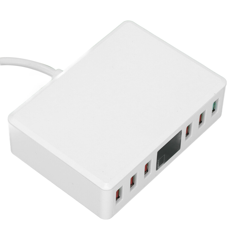 6 Ports Qc 3.0 Usb Charger With Digital Display, Ceramic White 7901377040787