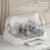 Bottle Dish Rack With Removable Drip Tray, White, DustProof Bottle Storage, Sturdy Countertop Organizer 3