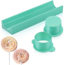 (Green) Round Cake Pop Mold with Tray & Pusher, 3D Printed Cake Pop Cutter and Pusher, Baking Molds for Home Baking & Parties