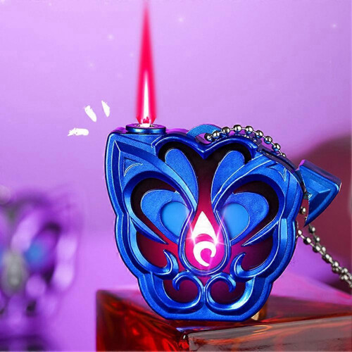 (Purple) Windproof Butane Lighter with Adjustable Flame, Refillable & Windproof Lighter, Outdoor Ignition Tool for Camping, Candles, Backpacking 2