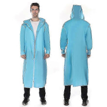25-26 "Men's Long Raincoat Waterproof Reusable Rain Poncho with Hood Hiking Fishing Rain Jacket"