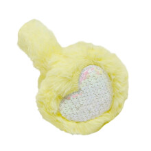 (Yellow) Adjustable Sequins Heart Earmuffs for Children 2000s Trend Millennial Devil Ear Warmer Photo Props  Yellow