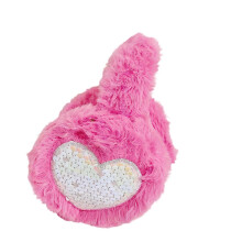(rose pink) Adjustable Sequins Heart Earmuffs for Children 2000s Trend Millennial Devil Ear Warmer Photo Props  Yellow