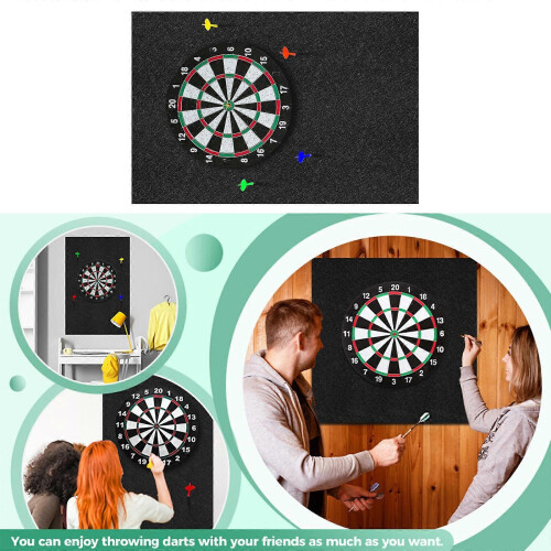 (600x600x12mm) Extended Length Dartboard Surround Felt Board Backing Protector Flight Board Wall Protector Flight Board Accessories 1