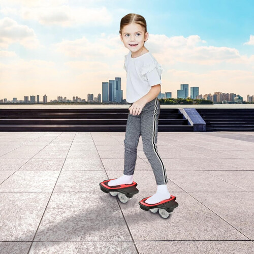 Split Skateboard Plates Portable Drift Board Red Compact Deck  Rebound Wheels Urban Freestyle For Teens 1
