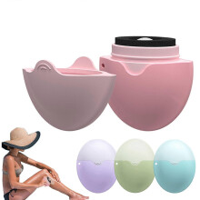 (Pink) Travel Portable Refillable Sunscreen Applicator, Lotion Dispenser with Rotating Roller & Sponges, Fast Easy Application