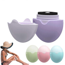 (Purple) Travel Portable Refillable Sunscreen Applicator, Lotion Dispenser with Rotating Roller & Sponges, Fast Easy Application