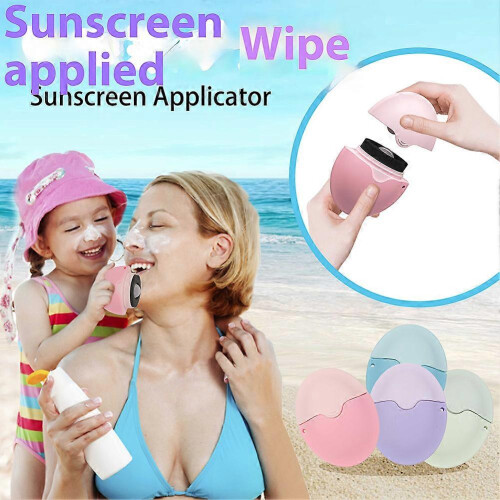 (Blue) Travel Portable Refillable Sunscreen Applicator, Lotion Dispenser with Rotating Roller & Sponges, Fast Easy Application 2
