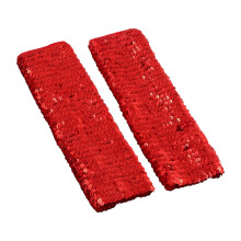 (Red)Shimmering Sequins Arm Covers Arm Sleeves Oversleeves For Dancers And Fashion Enthusiasts Bright Color Armwear White